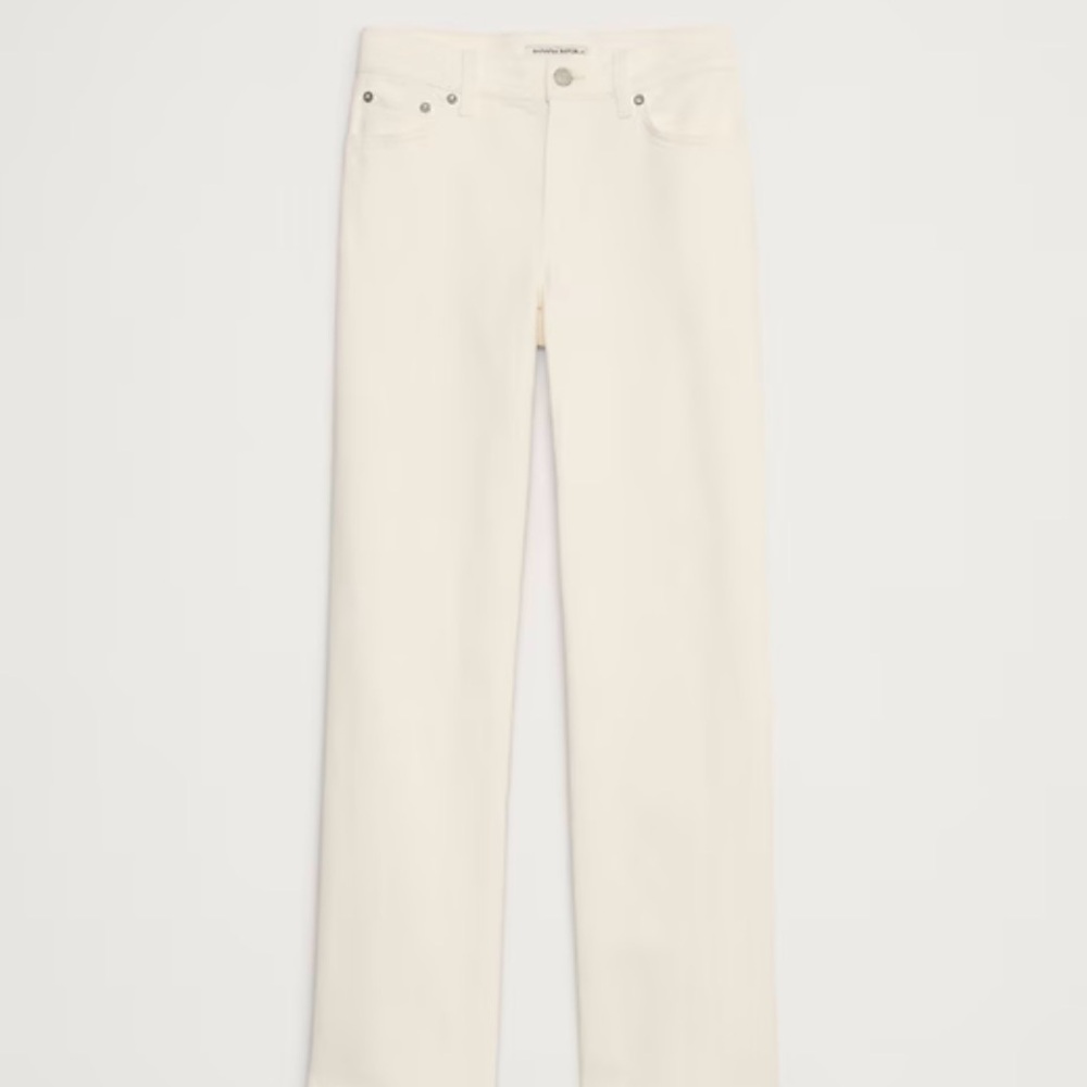 Banana Republic Women's Straight Leg Cream Jeans